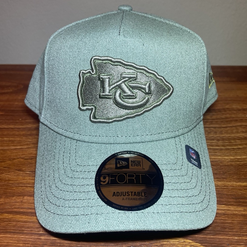 Kansas City Chiefs New Era Hat 9Forty A-Frame Snapback Adjustable Olive Green